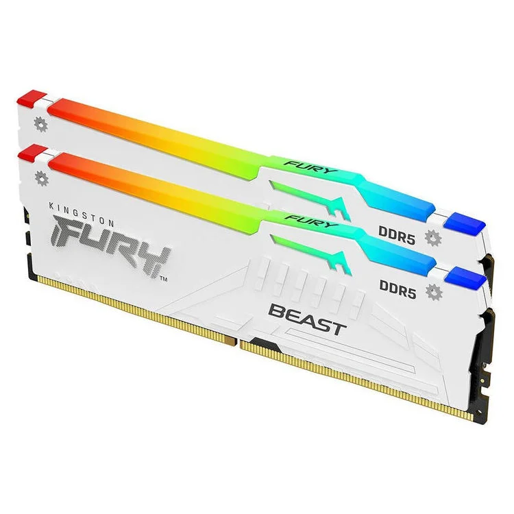 Φωτογραφία προϊόντος: KINGSTON Memory KF556C40BWAK2-32 FURY Beast White RGB DDR5, 5600MT/s, 32GB,KIT OF 2