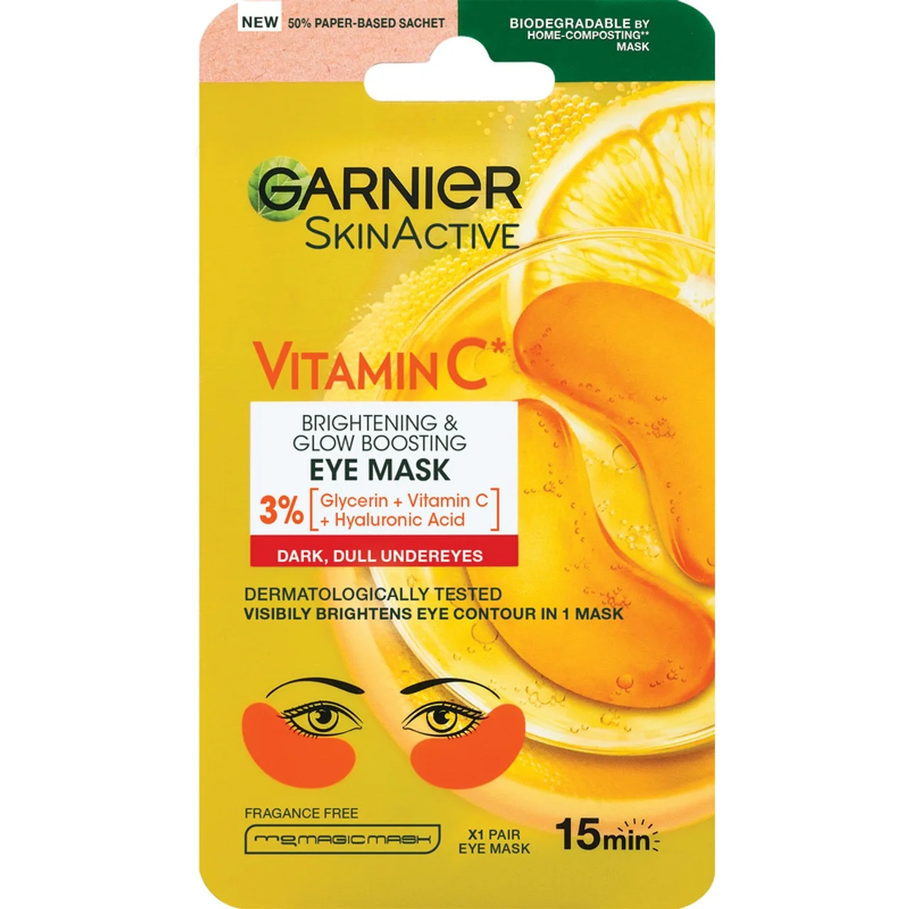 Φωτογραφία προϊόντος: Garnier SkinActive Vitamin C Brightening & Glow Boosting Eye Mask 5gr