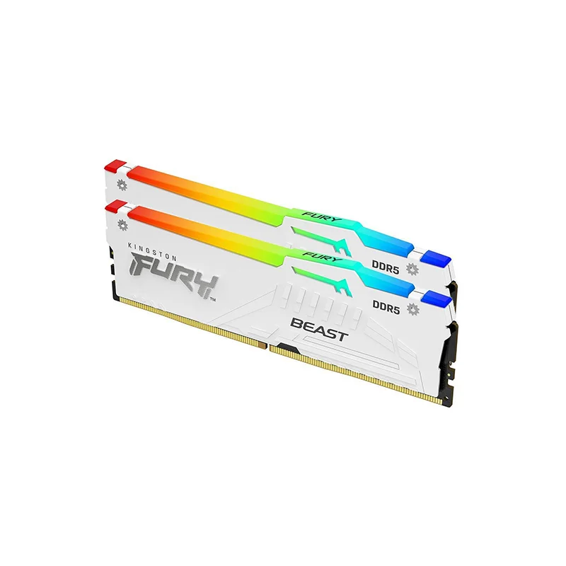 Φωτογραφία προϊόντος: KINGSTON Memory KF560C30BWEAK2-64 FURY Beast WHITE RGB DDR5, 6000MT/s, 64GB KIT OF 2