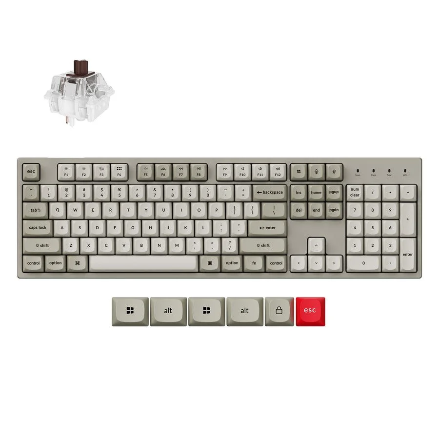 Φωτογραφία προϊόντος: Keychron C2 Pro (C2PX-M3) QMK/VIA Mechanical Brown Switch -8K Polling Rate HotSwap 100% US Retro RGB