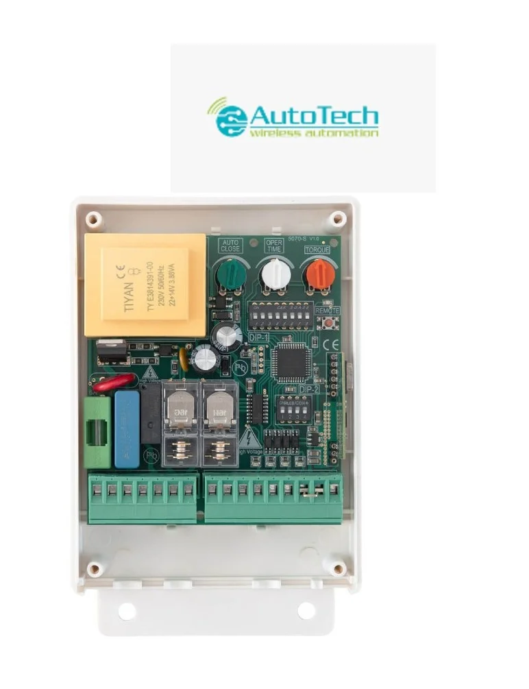 Φωτογραφία προϊόντος: Autotech S-5070S - Πίνακας ελέγχου κινητήρων 230 VAC για συρόμενες πόρτες και μόνοφυλλο ανοιγόμενο μπράτσο