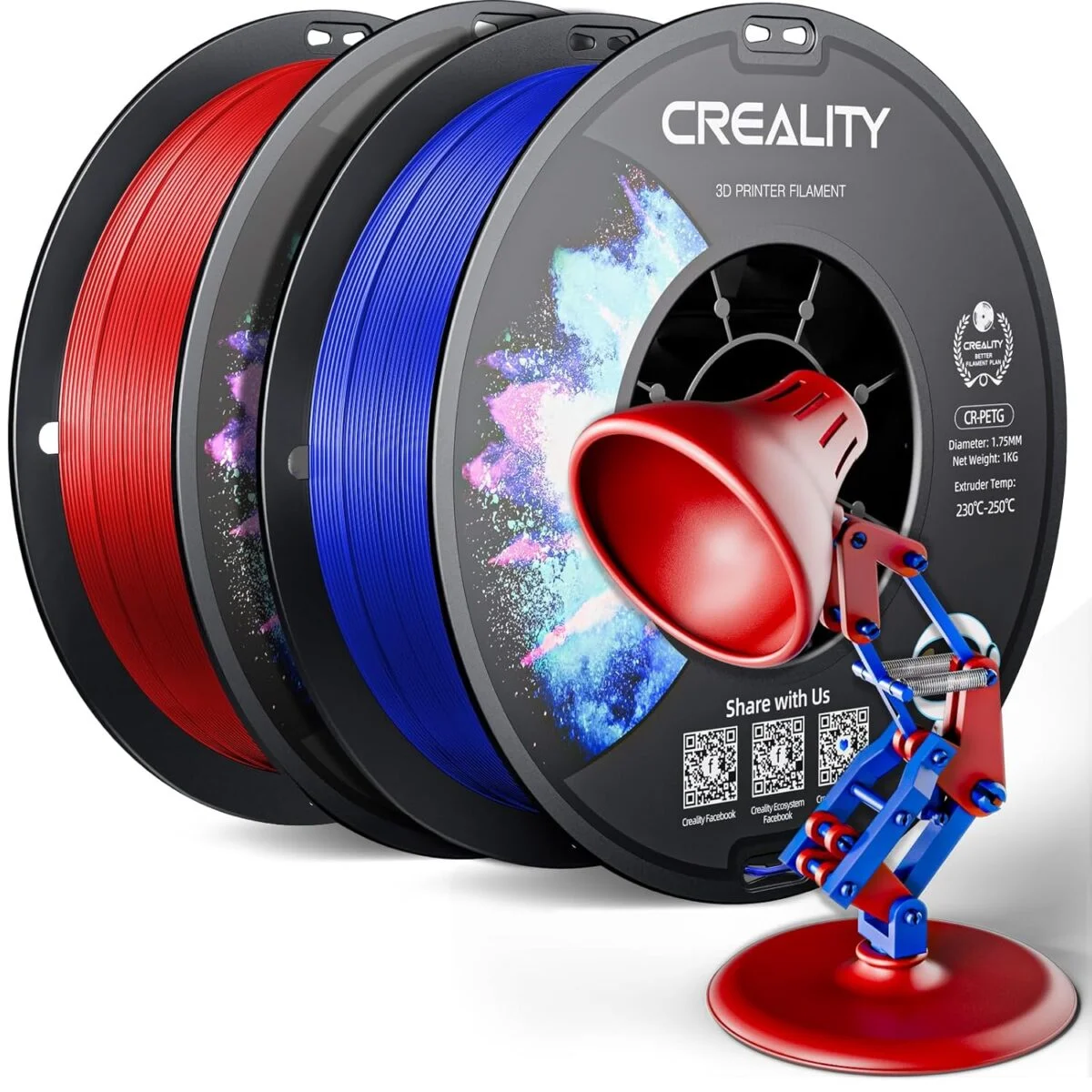 Φωτογραφία προϊόντος: Creality CR-PETG Value Pack 2kg - No Reel - Red & Blue 3D Printer Filament Refill