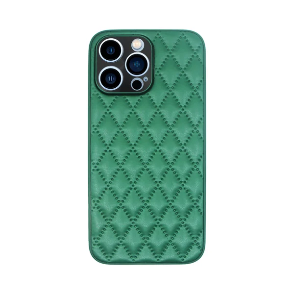 Φωτογραφία προϊόντος: Vivid Diamond Shape PU Leather Case Apple iPhone 13 Pro Max Green