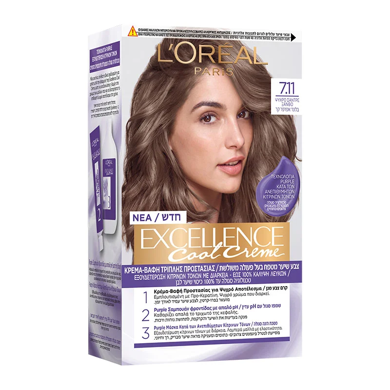 Φωτογραφία προϊόντος: L'Oreal Βαφή Μαλλιών Excellence 48ml | Απόχρωση No 7.11