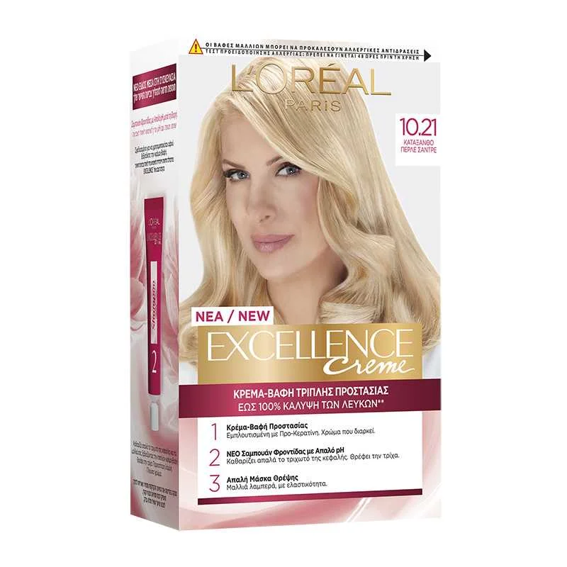 Φωτογραφία προϊόντος: L'Oreal Βαφή Μαλλιών Excellence 48ml | Απόχρωση No 10.21