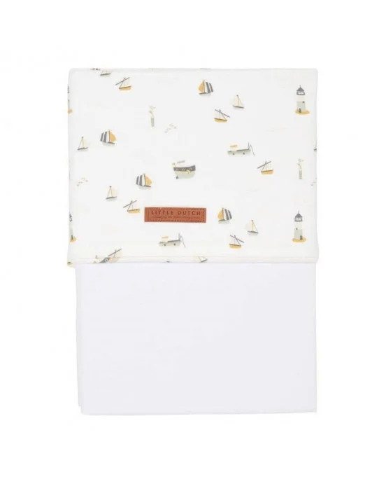 Φωτογραφία προϊόντος: LITTLE DUTCH. Σεντόνι Sailors Bay White 110 x 140