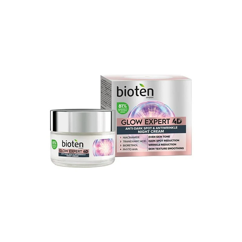 Φωτογραφία προϊόντος: Bioten Glow Expert 4D Κρέμα Νυκτός Κατά Των Πανάδων & Των Ρυτίδων 50ml