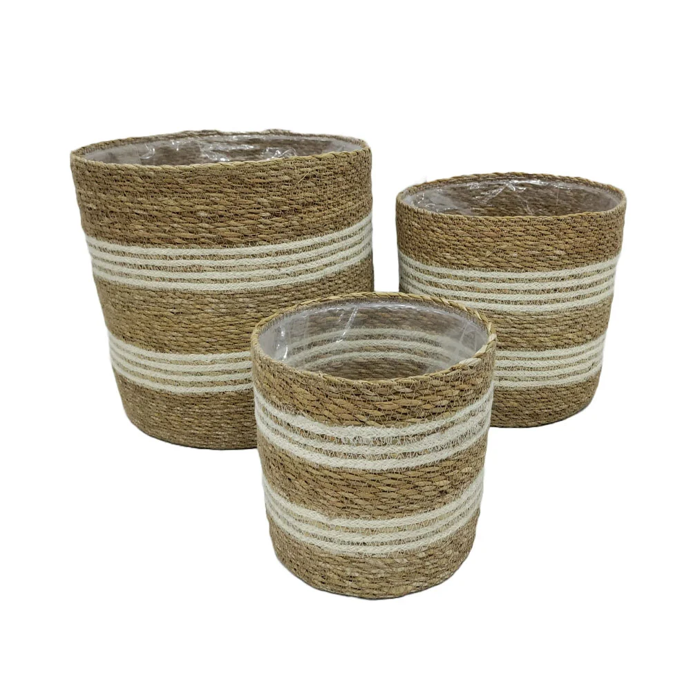 Φωτογραφία προϊόντος: YDRA ΚΑΛΑΘΙ SET 3ΤΜΧ 28x28x28cm SEAGRASS ΦΥΣΙΚΟ ΛΕΥΚΟ ΓΙΟΥΤΑ