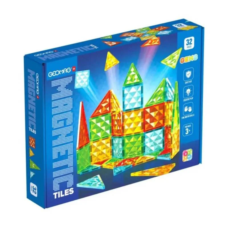 Φωτογραφία προϊόντος: Geomag Magnetic Tiles Gems 32pcs.