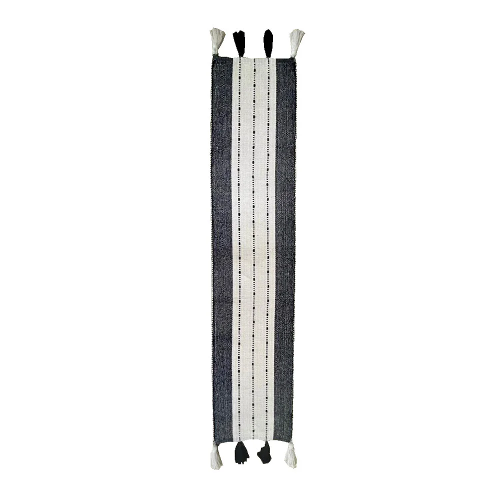 Φωτογραφία προϊόντος: ZOYA RUNNER 180x35cm ΒΑΜΒΑΚΙ ΛΕΥΚΟ ΜΑΥΡΟ POLYESTER
