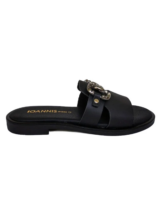 Φωτογραφία προϊόντος: IOANNIS SHOES ΓΥΝΑΙΚΕΙΑ ΔΕΡΜΑΤΙΝΑ ΣΑΝΔΑΛΙΑ/ΠΑΝΤΟΦΛΕΣ 01.140 SS24, ΜΑΥΡΟ, Γυναίκα