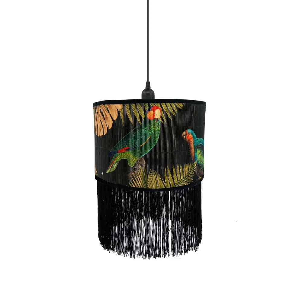 Φωτογραφία προϊόντος: TROPICAL BIRDS A ΦΩΤΙΣΤΙΚΟ ΟΡΟΦΗΣ 30x30x20cm BAMBOO ΠΟΛΥΧΡΩΜΟ ΜΑΥΡΟ