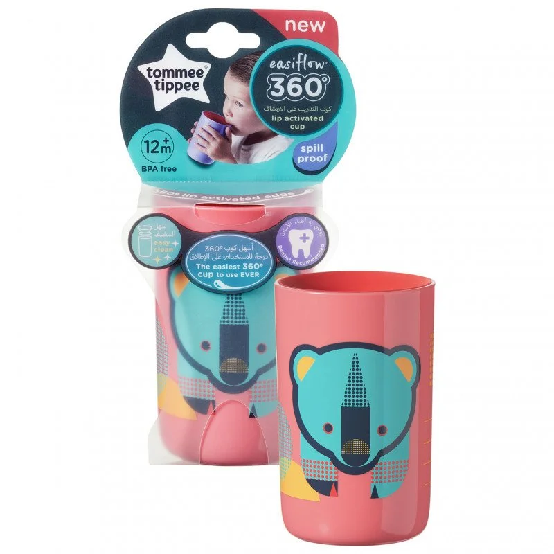 Φωτογραφία προϊόντος: Tommee Tippee Εκπαιδευτικό Κύπελλο Ροζ 250ml Easiflow 360°