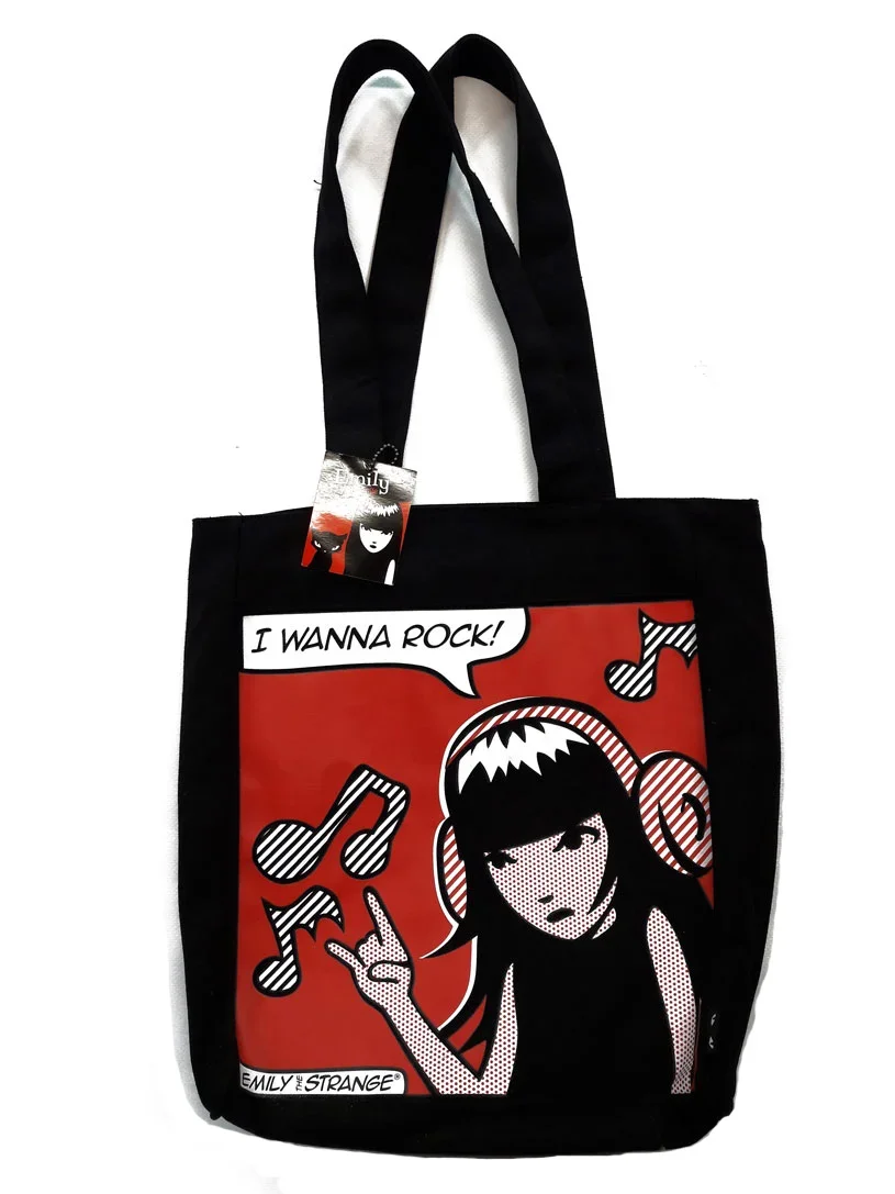 Φωτογραφία προϊόντος: TOTE BAG EMILY THE STRANGE I WANNA ROCK BLACK