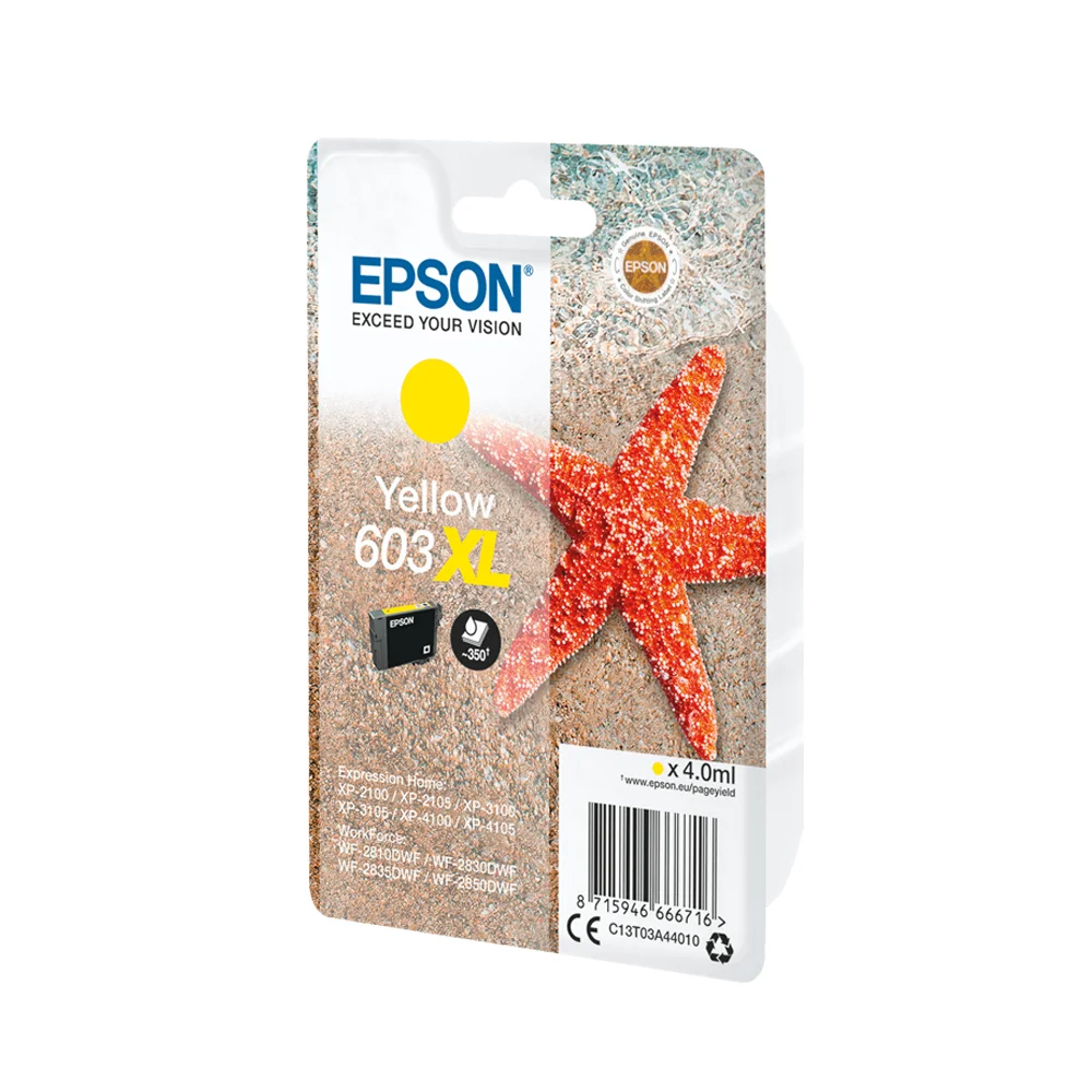Φωτογραφία προϊόντος: Epson Μελάνι Inkjet 603XL Yellow (C13T03A44010) (EPST03A440)