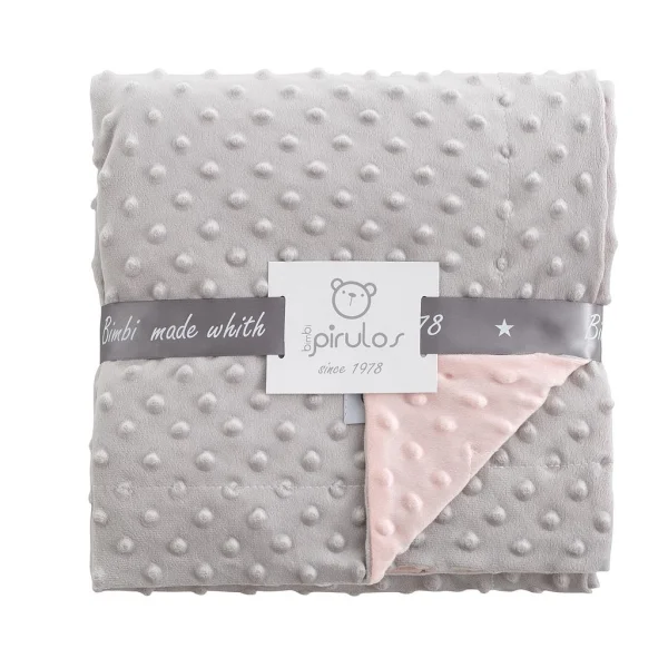 Φωτογραφία προϊόντος: Bimbidreams Κουβέρτα Minky Microfiber Ροζ/Γκρι 80x110εκ.