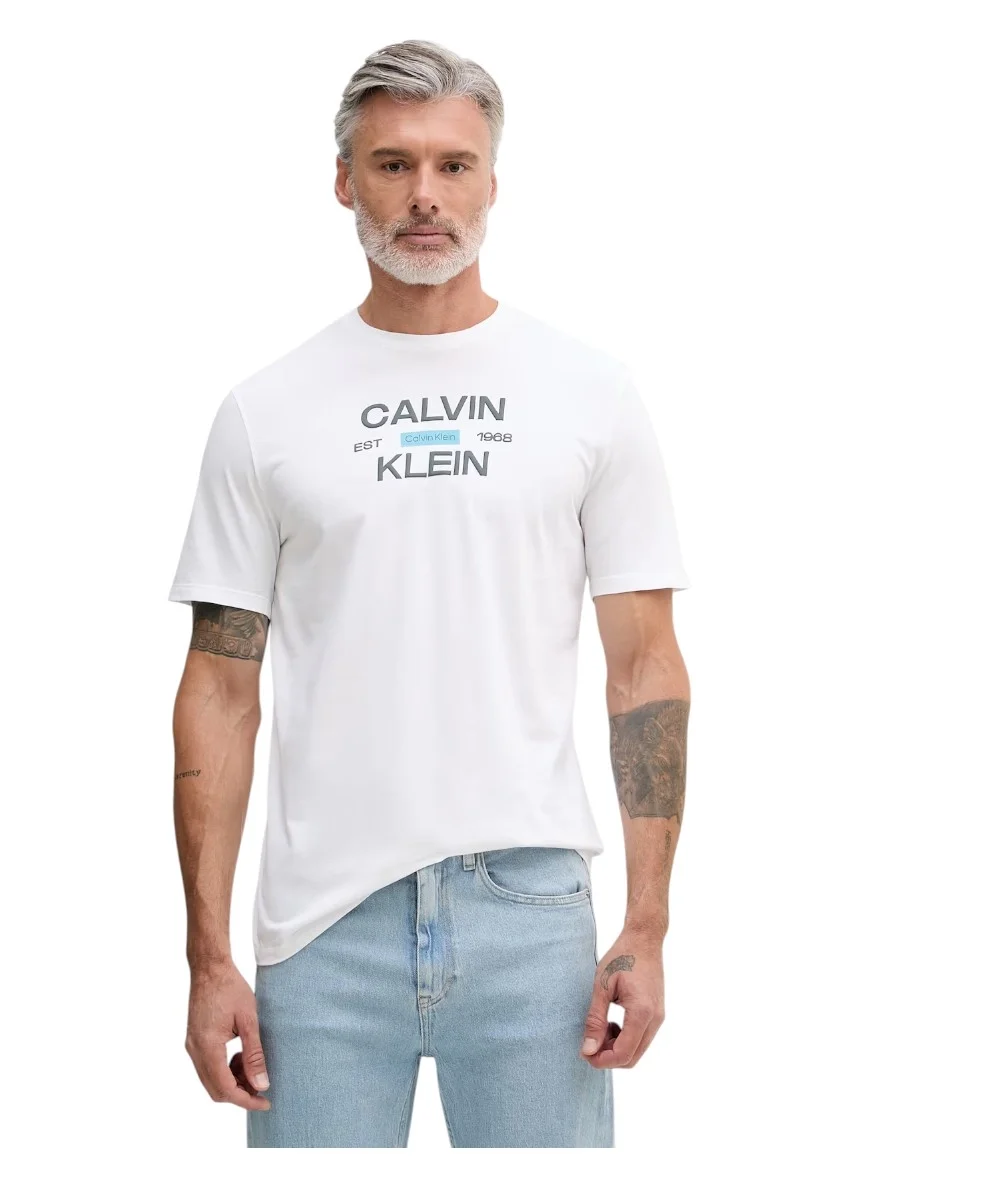 Φωτογραφία προϊόντος: Calvin Klein - Ανδρικό T-shirt Stack Grap Regular Fit LV04RG805G-YAF Λευκό