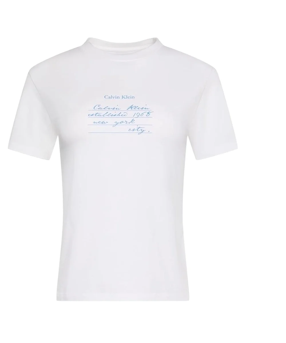 Φωτογραφία προϊόντος: Calvin Klein - Γυναικείο T-Shirt SS Classic Handwriting Logo Tee LV047G800G-YAF Λευκό