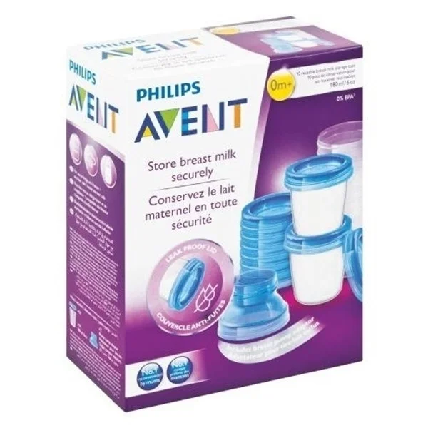 Φωτογραφία προϊόντος: Vican (Philips) Philips Avent Δοχεία Αποθήκευσης Μητρικού Γάλακτος 0m+ (SCF618/10) 10x180ml