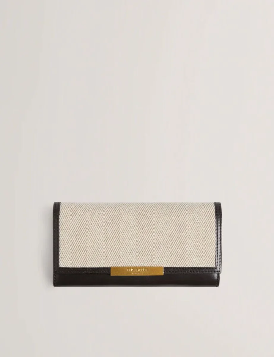 Φωτογραφία προϊόντος: Guess Ted Baker TASMAL Tashi Herringbone Canvas Large Πορτοφόλι Μπεζ-Καφέ S280184