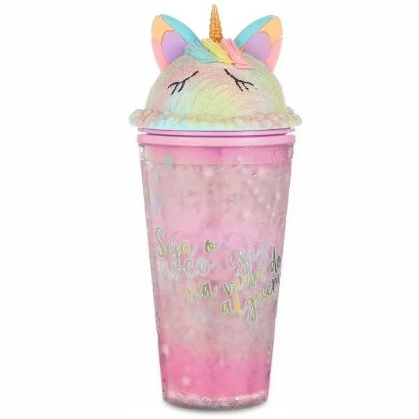 Φωτογραφία προϊόντος: Yakai Icecream Unicorn Frosty Mug Πλαστικός Θερμός Κατάψυξης + Παγούρι Παγωτό Μονόκερος Πολύχρωμο 430ml