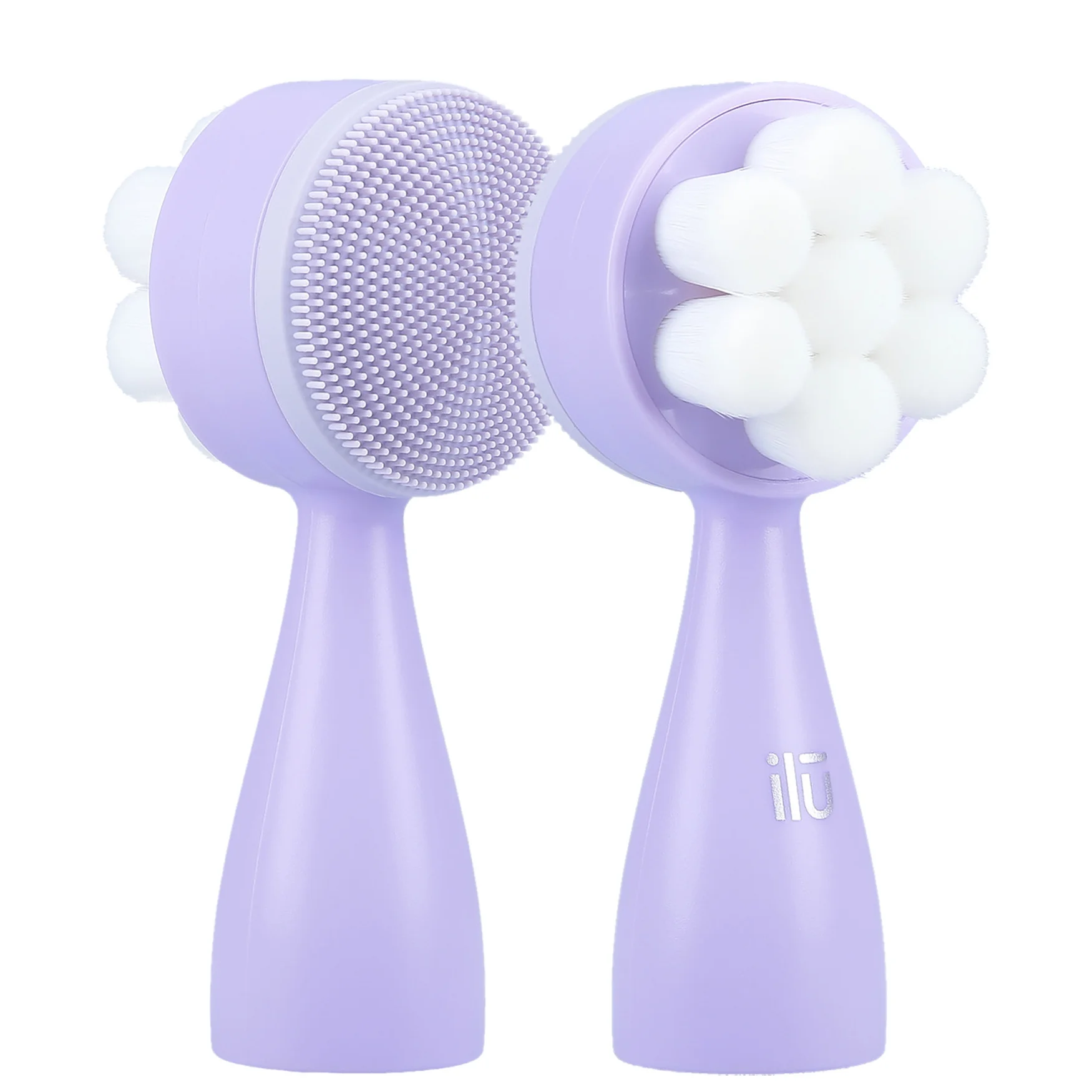 Φωτογραφία προϊόντος: ilu Skincare Face Cleansing Two-Sided Brush - Purple