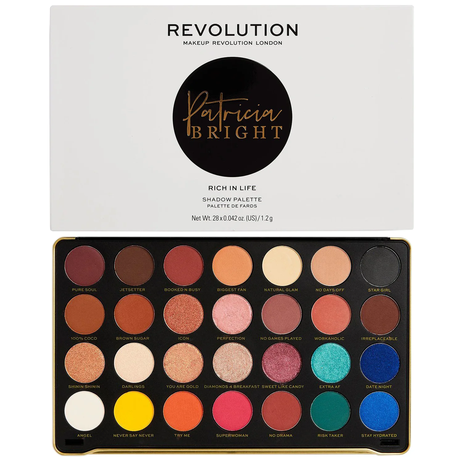 Φωτογραφία προϊόντος: Makeup Revolution X Patricia Bright Eyeshadow Palette - Rich In Life (33,6gr)