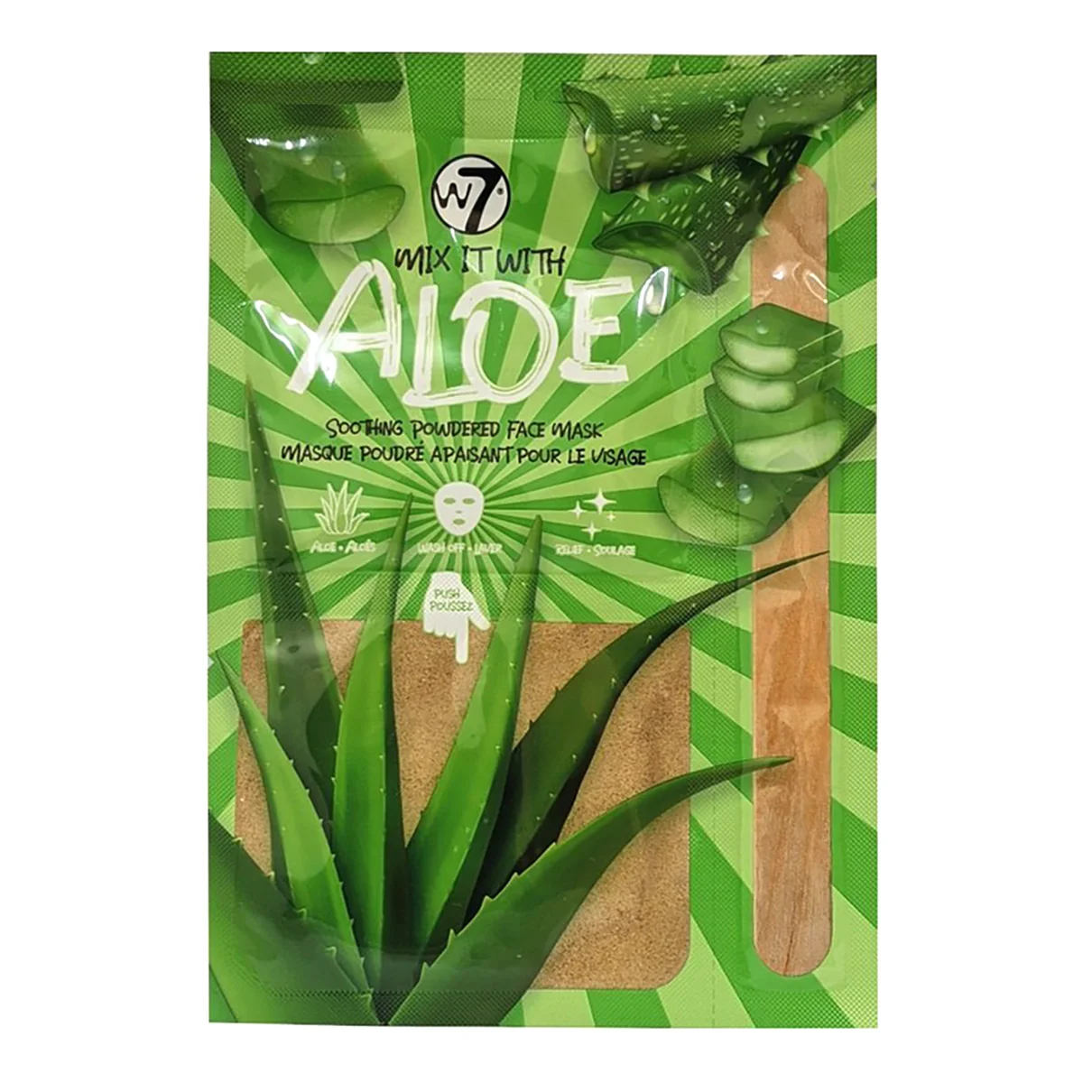 Φωτογραφία προϊόντος: W7 Cosmetics W7 Mix It With Aloe - Soothing Powdered Face Mask (15gr & 0,7gr)
