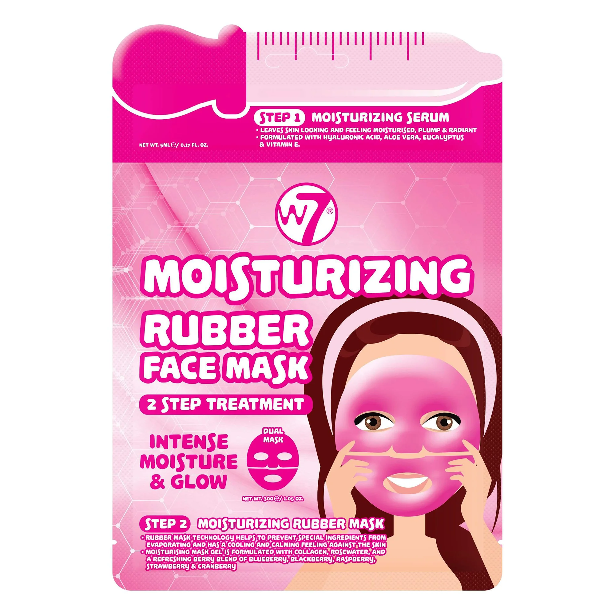 Φωτογραφία προϊόντος: W7 Cosmetics W7 Moisturising 2 Step Treatment Rubber Face Mask (5ml + 30gr)