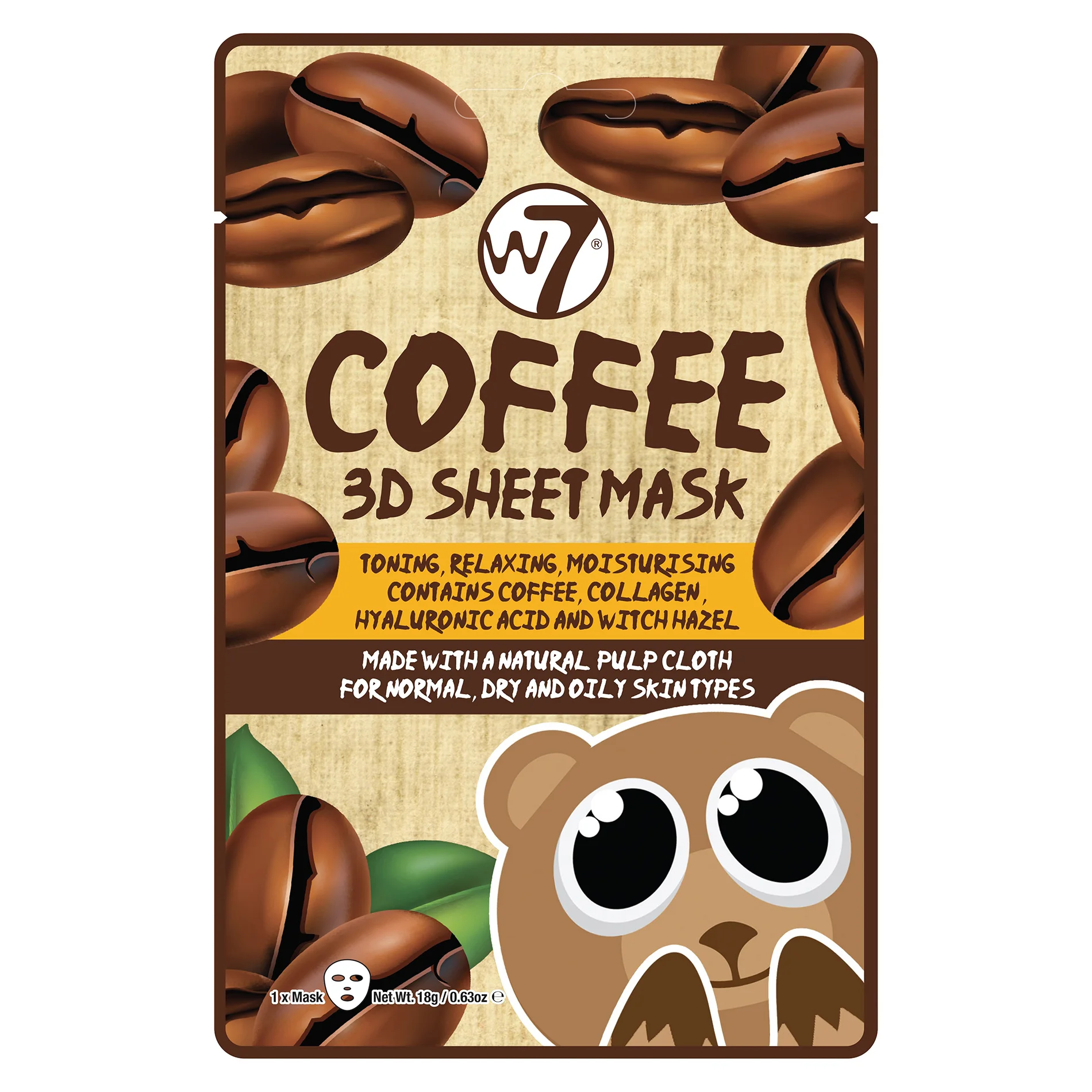 Φωτογραφία προϊόντος: W7 Cosmetics W7 3D Sheet Face Mask - Coffee (18gr)