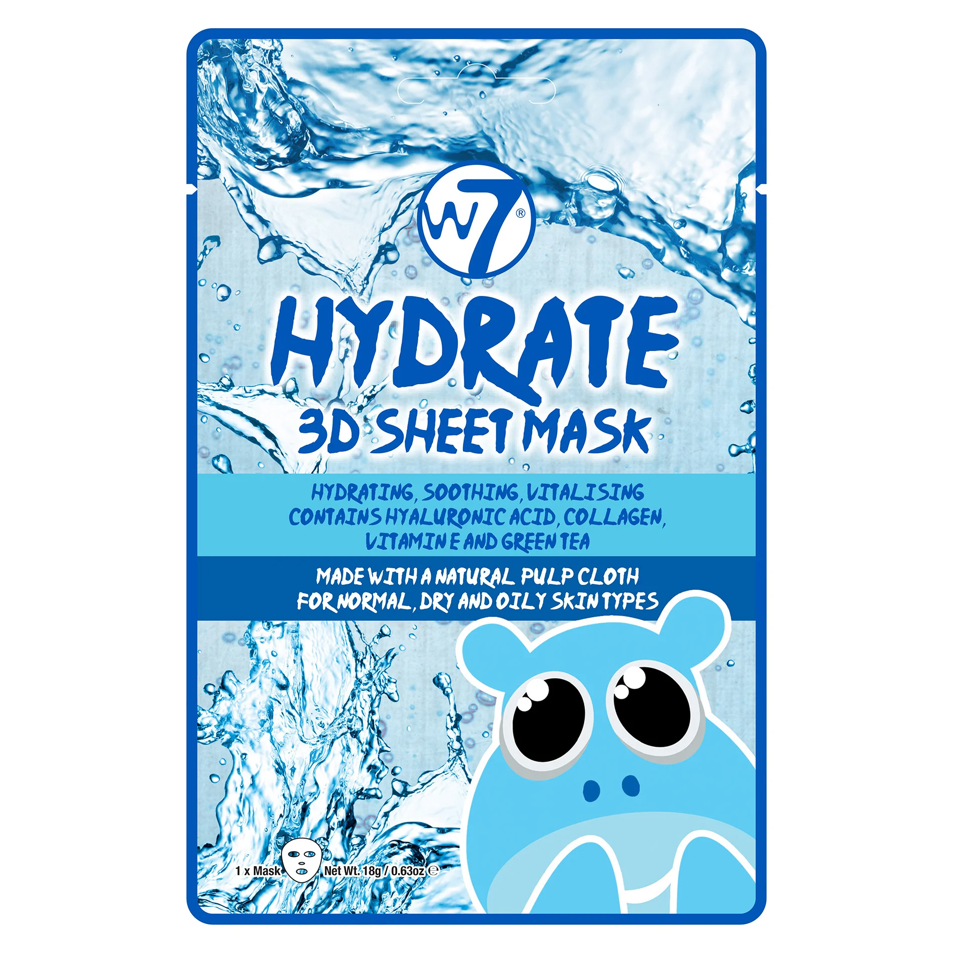 Φωτογραφία προϊόντος: W7 Cosmetics W7 3D Sheet Face Mask - Hydrate (18gr)
