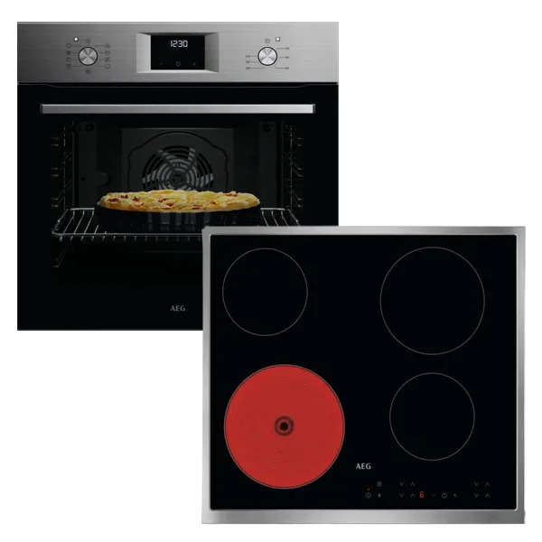 Φωτογραφία προϊόντος: AEG OA5AB21SM+TN64RA00XB Σετ Φούρνος άνω Πάγκου 72lt με Εστίες Αυτόνομες Κεραμικές με Πλαίσιο (4άρα)
