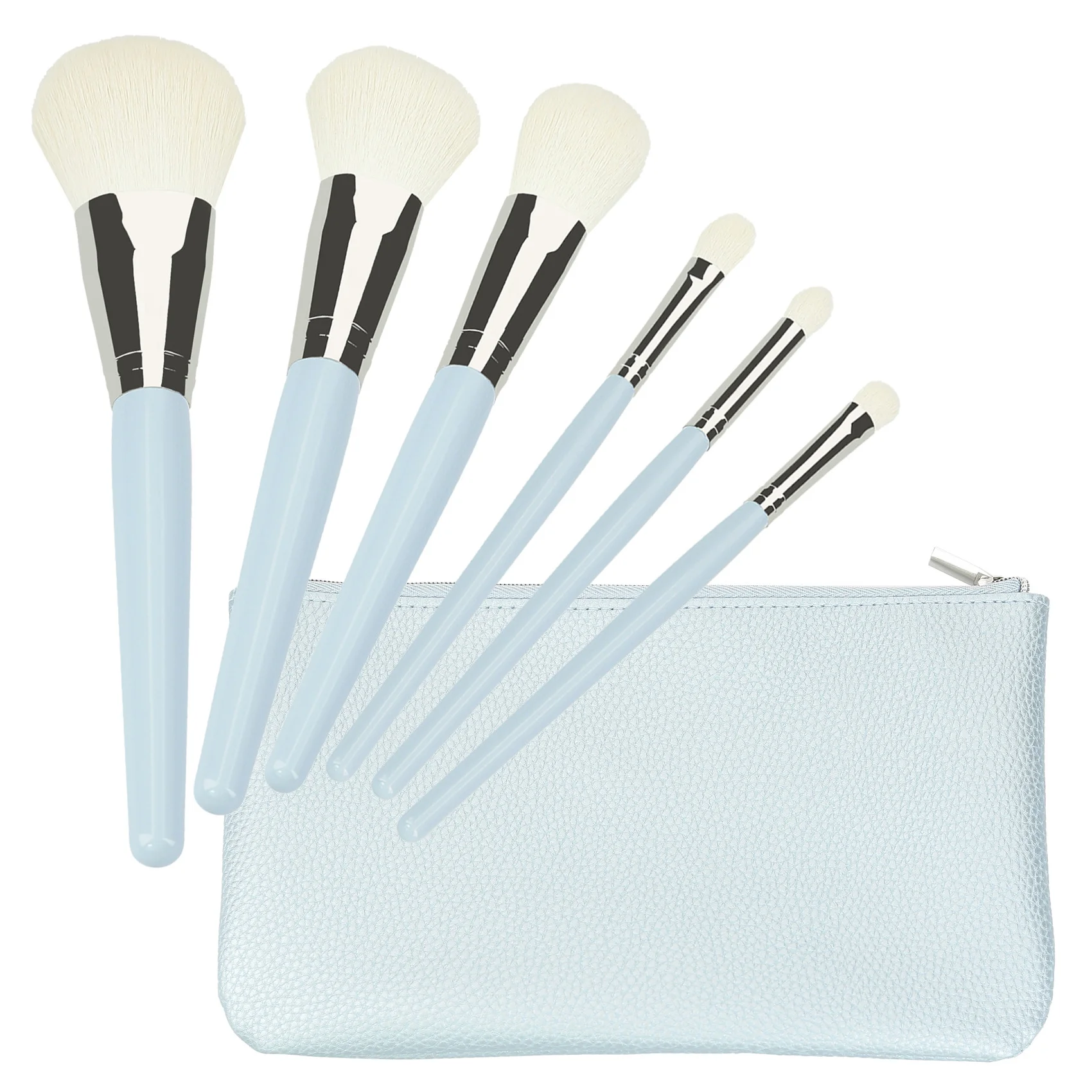 Φωτογραφία προϊόντος: Tools For Beauty MIMO 6Pcs Makeup Brush Set with Pouch - Light Blue