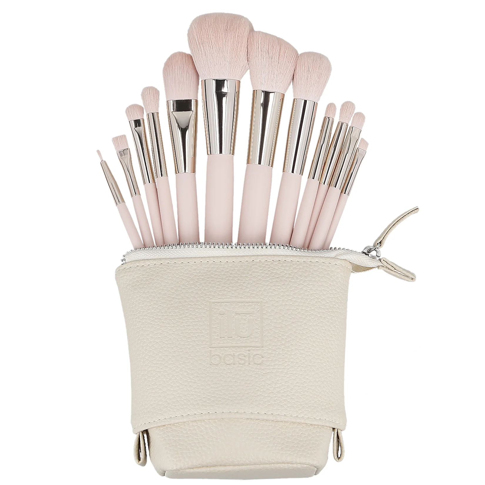 Φωτογραφία προϊόντος: ilu Basic 12Pcs Makeup Brush Set with Pouch - Light Pink