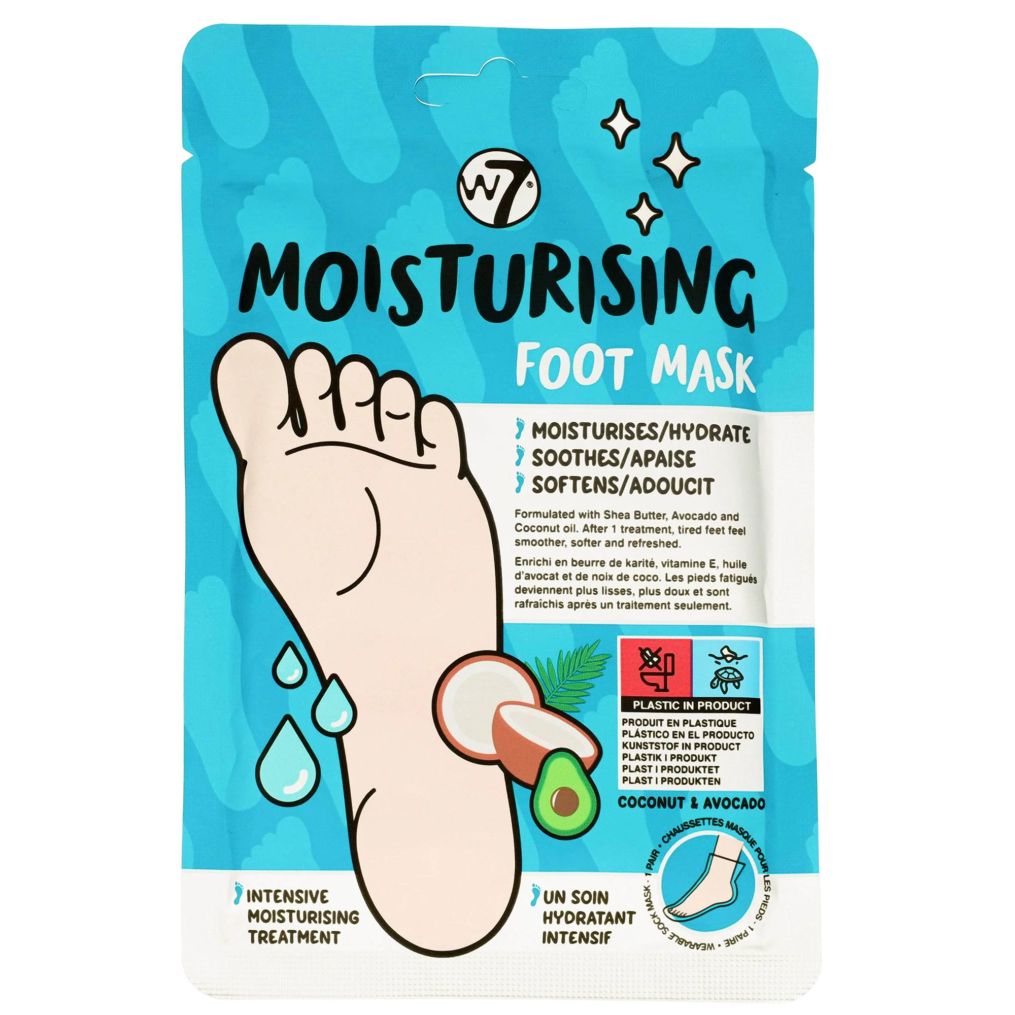 Φωτογραφία προϊόντος: W7 Cosmetics W7 Moisturising Foot Mask (30gr)