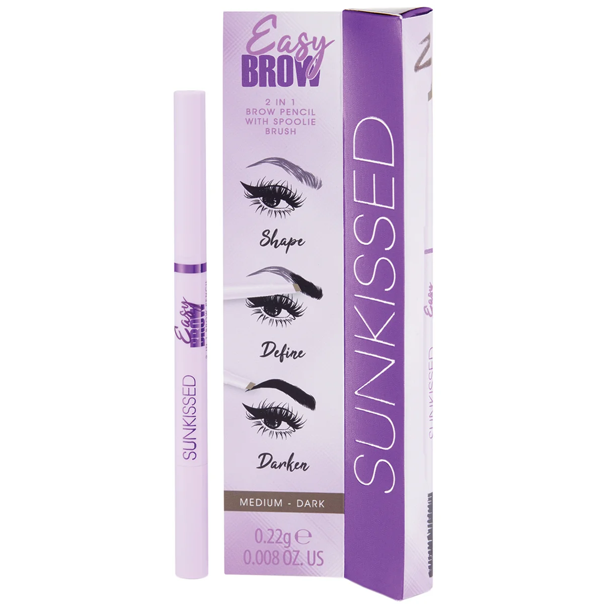 Φωτογραφία προϊόντος: Sunkissed Easy Brow 2 IN 1 Brow Pencil with Spoolie - Medium-Dark (0,22gr)