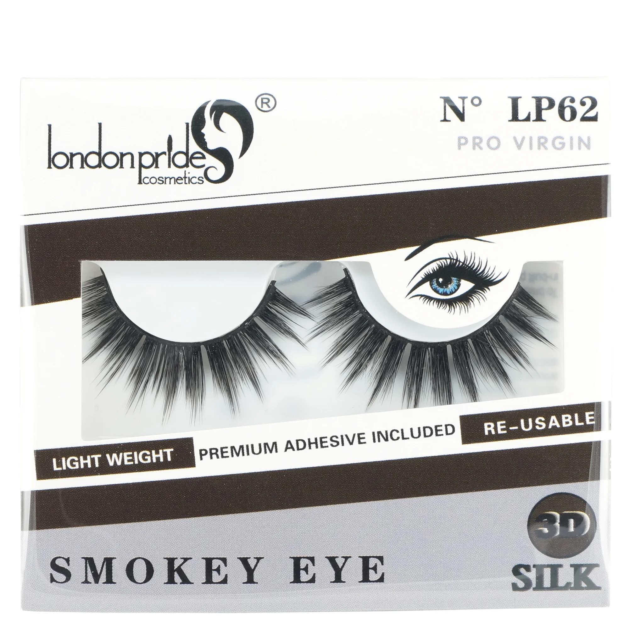 Φωτογραφία προϊόντος: London Pride Cosmetics London Pride 3D Silk Smokey Eye Eyelashes - LP62 Pro Virgin