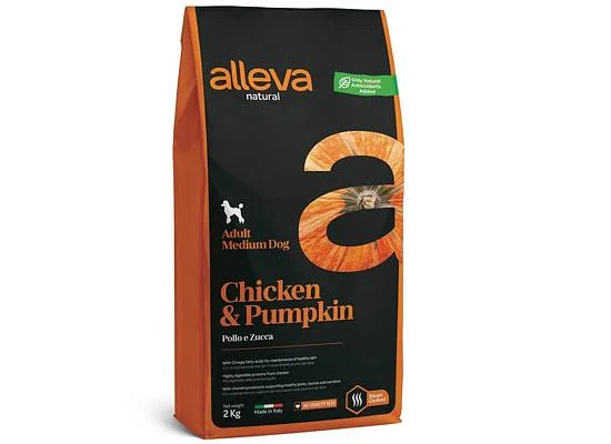 Φωτογραφία προϊόντος: Alleva NATURAL CHICKEN & PUMPKIN ADULT MEDIUM DOG Μεσαίο 12kgr