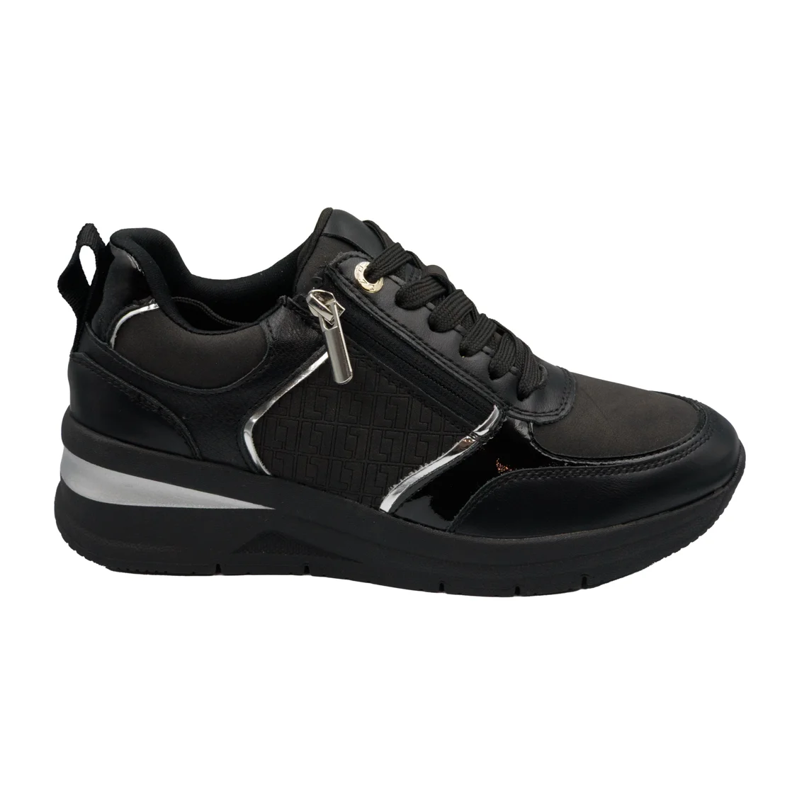 Φωτογραφία προϊόντος: Μαύρο sneaker με ασημί λεπτομέρειες και φερμουάρ