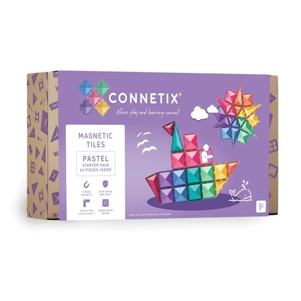 Φωτογραφία προϊόντος: Connetix Μαγνητικά τουβλάκια κατασκευών 64 piece Pastel Starter Pack EU