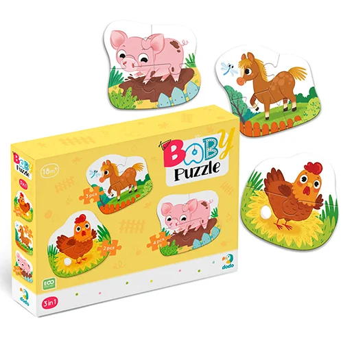 Φωτογραφία προϊόντος: Dodo Toys Puzzle 3 In 1 Day in the Farm - Μια Μέρα στη Φάρμα