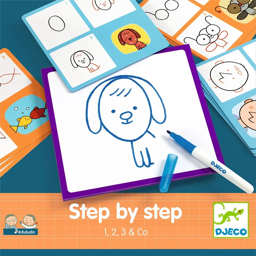 Φωτογραφία προϊόντος: Djeco Step By Step 1,2,3 +amp; Co - Ζωγραφική βήμα-βήμα "Αριθμοί"