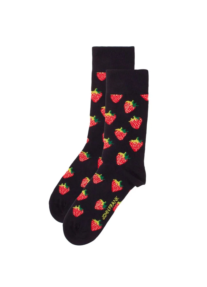 Φωτογραφία προϊόντος: Ανδρική κάλτσα John Frank Strawberry μπλε σκούρο