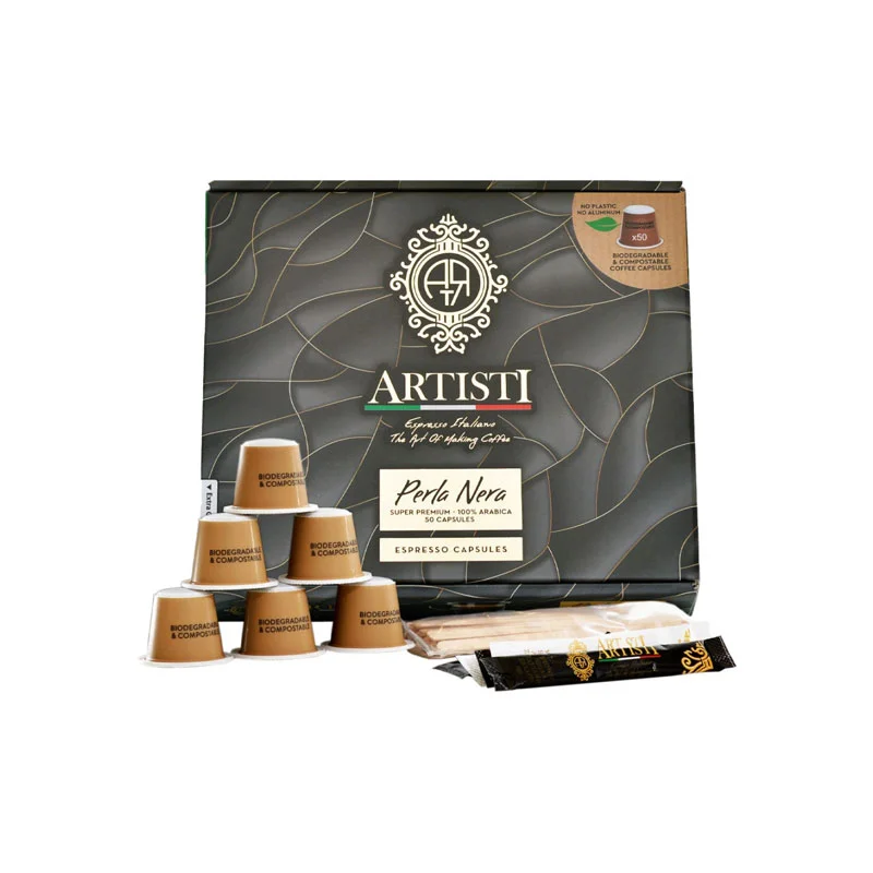 Φωτογραφία προϊόντος: Artisti Perla Nera 100% Arabica συμβατές κάψουλες Nespresso - 50 τεμάχια
