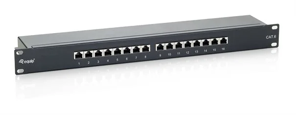 Φωτογραφία προϊόντος: Equip Patchpanel CAT6 16 Port black 19" (1HE)