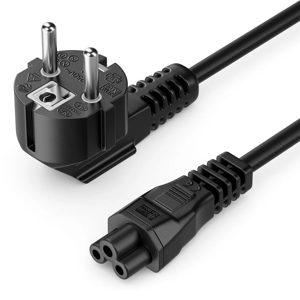 Φωτογραφία προϊόντος: Kabel Netz 3 pol. SchuKo -> Kleeblatt abgewinkelt 0.8m black