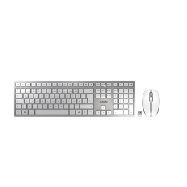 Φωτογραφία προϊόντος: Y Cherry Desktop DW 9100 SLIM [DE] WL AES silver BT Lithium Akku - wochenlange Nutzung ohne Aufladung