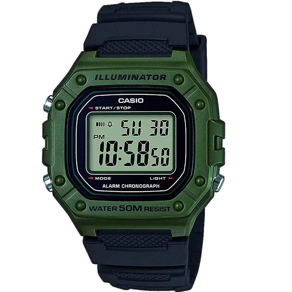 Φωτογραφία προϊόντος: CASIO Collection Black Rubber Strap W-218H-3AVEF