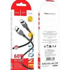 Φωτογραφία προϊόντος: Καλώδιο φόρτισης Silicone Cable USB C to USB C Hoco 3A 60W 2 m X109 black