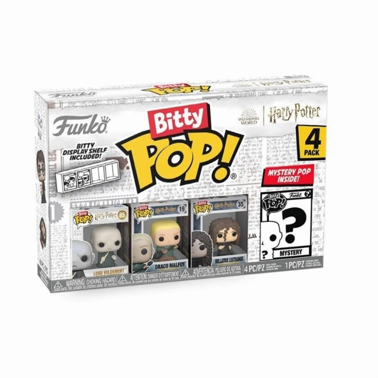 Φωτογραφία προϊόντος: Φιγούρες Funko Bitty Pop! Movies: Harry Potter - Lord Voldemort, Draco Malfoy, Bellatrix Lestrange +amp; Mystery Chase 4τμχ